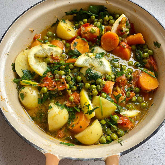 🇬🇷 Greek Pea and Potato Casserole (Bizelia)