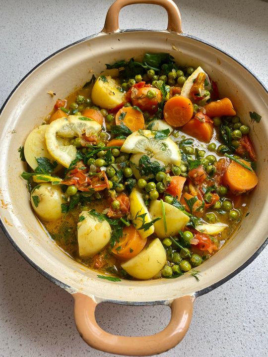 🇬🇷 Greek Pea and Potato Casserole (Bizelia)