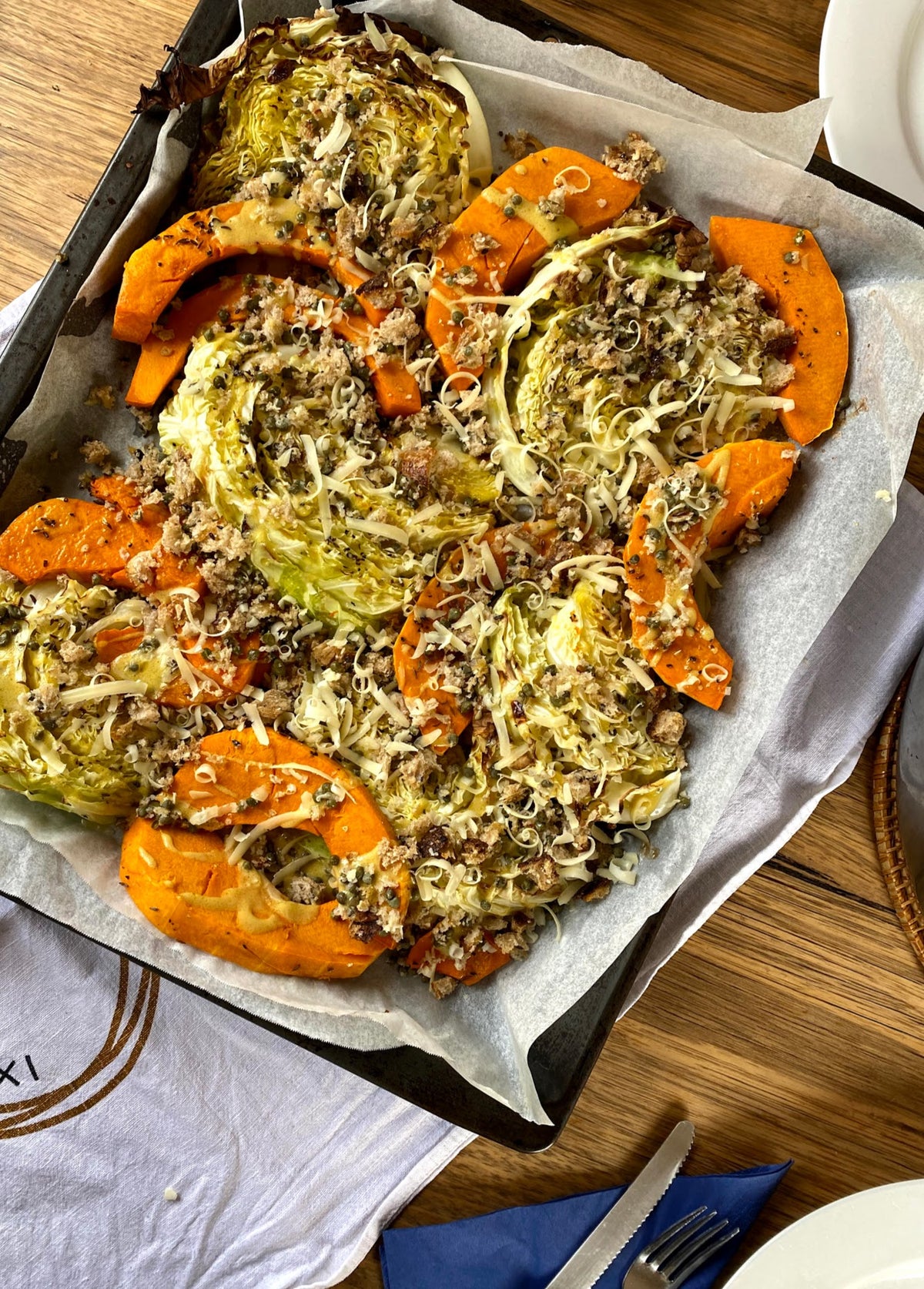Savoy cabbage and butternut roasted with cheddar and rye — Fresh Connection