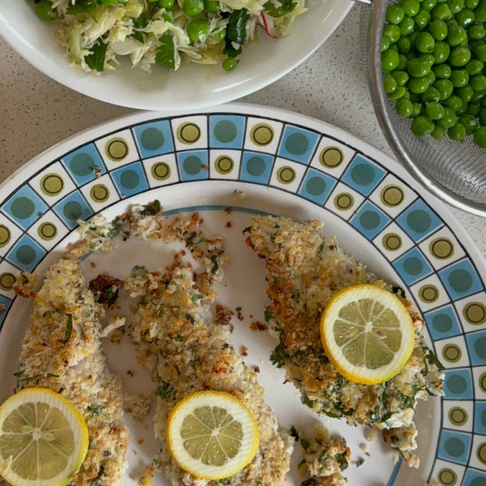 Golden Greek Crumbed Fish Fillets 🍋
