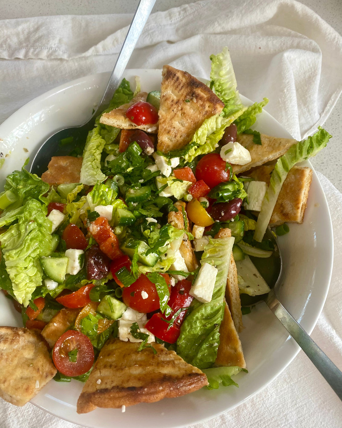 🇬🇷 🥬 Greek Style Fattoush — Fresh Connection