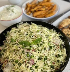 Karen Martini's Cabbage, Pea, Mint, Chilli and Parmesan salad 🌶