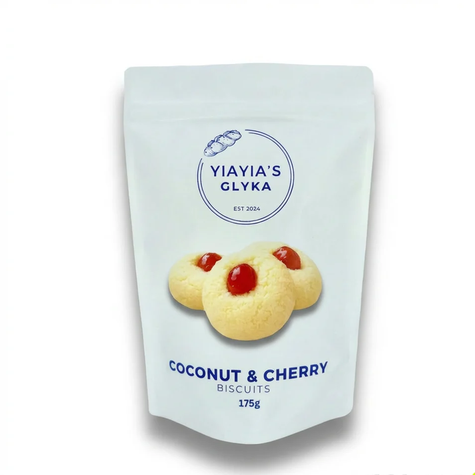 Yiayia's Glyka Coconut & Cherry Biscuits 175g