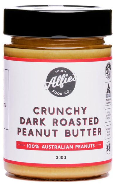 Alfie’s Crunchy Dark Roasted Peanut Butter 300g-Groceries-Alfie's-Fresh Connection