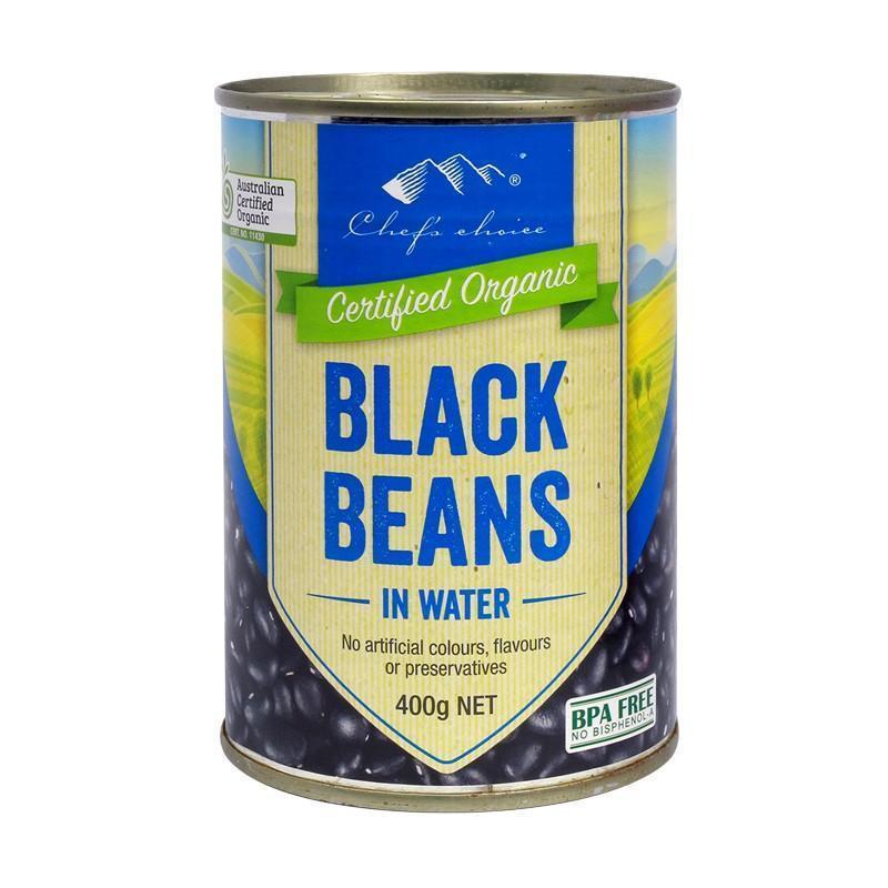 Chef's Choice Organic Black Beans in Water 400g-Fresh Connection Brighton VIC