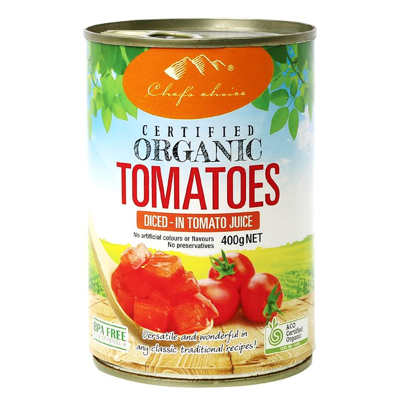 Chef’s Choice Organic Diced Tomatoes 400g-Groceries-Chef's Choice-Fresh Connection