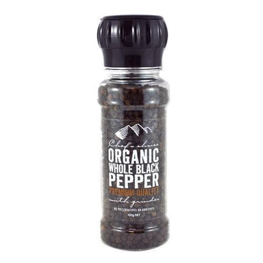 Chef's Choice Organic Whole Black Pepper with Grinder 100g-Chef's Choice-Fresh Connection
