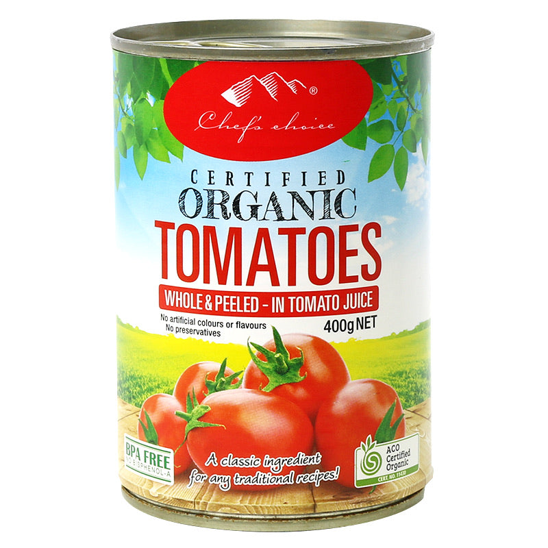 Chef’s Choice Organic Whole Tomatoes 400g