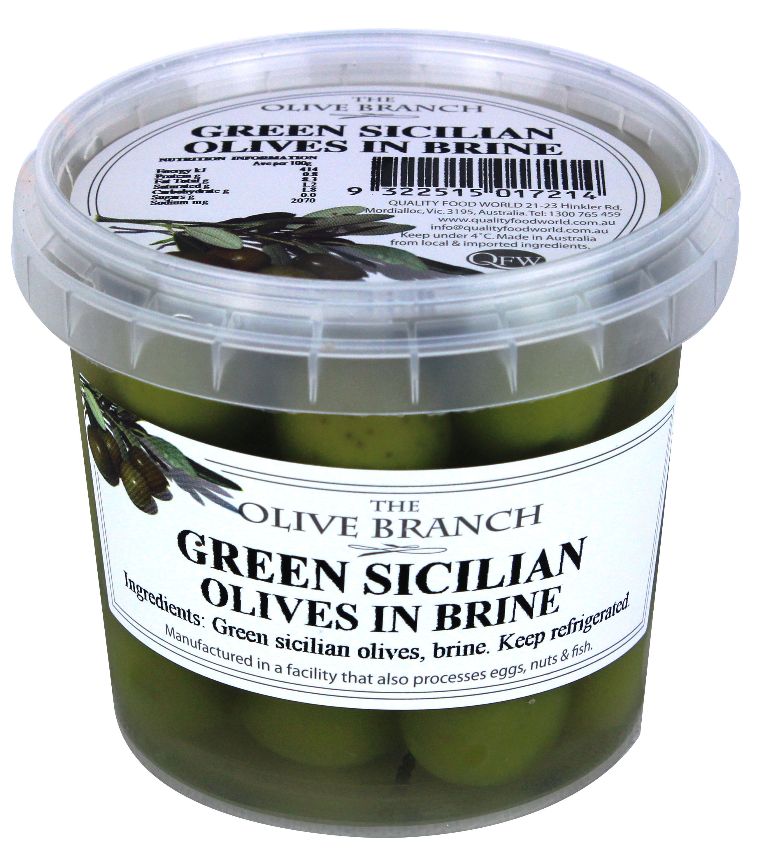 Olive Branch Green Sicilian Olives 250g