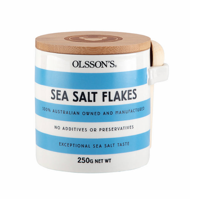 Olsson’s Sea Salt Flakes Stoneware Jar 250g