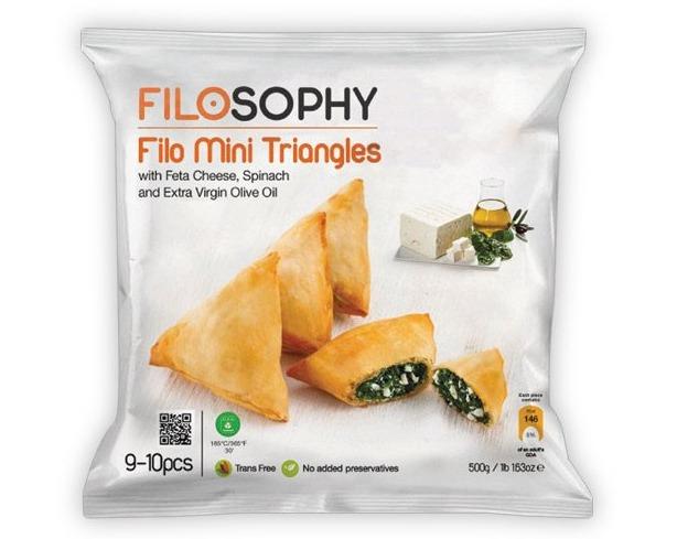 Ioniki FiloSophy Frozen Mini Filo Spinach & Feta Triangles QTY 9-10 - 500g-Groceries-Ioniki FiloSophy-Fresh Connection