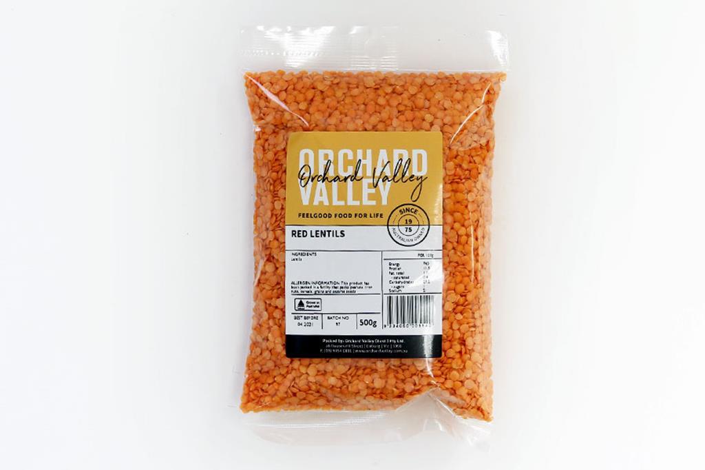 Orchard Valley Red Lentils 500g-Fresh Connection Brighton VIC