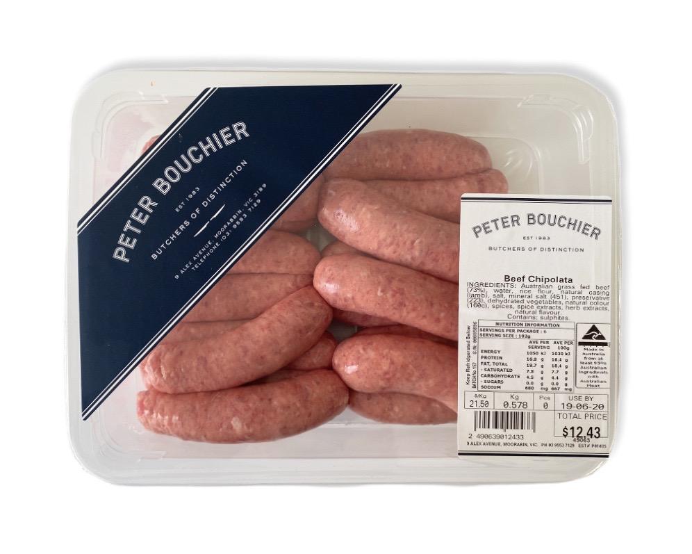 Peter Bouchier Beef BBQ Chipolata's - Grass Fed (15 PK)-Groceries-Peter Bouchier-Fresh Connection