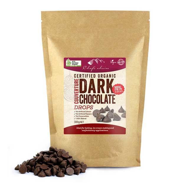 Raw Organic Dark Chocolate Drops 70% 300g-Groceries-Chef's Choice-Fresh Connection