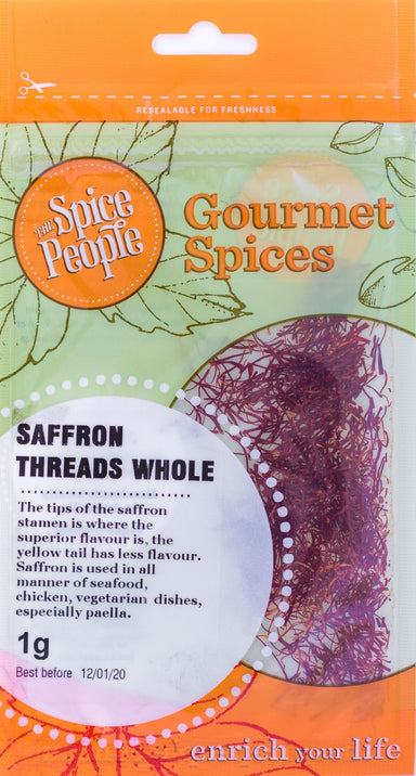 The Spice People Saffron Threads Whole 1g-Groceries-The Spice People-Fresh Connection