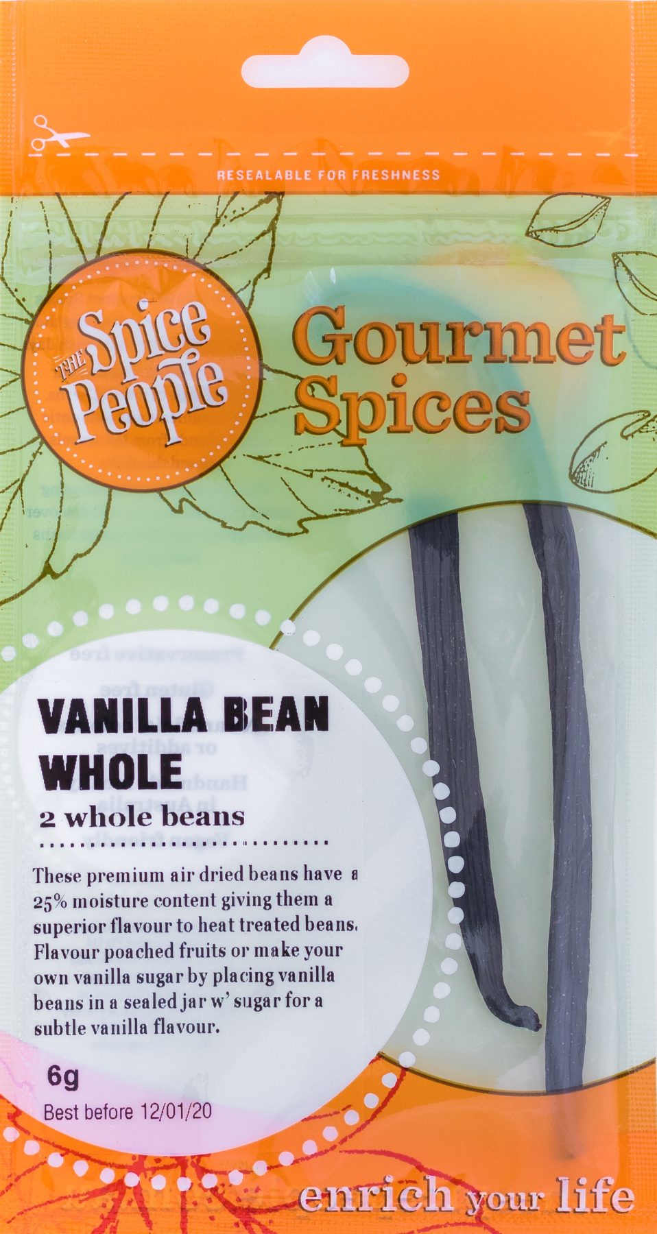 The Spice People Vanilla Whole (2 Whole Beans) 6g-Groceries-The Spice People-Fresh Connection
